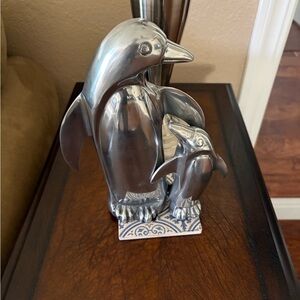 Vintage Aluminum Penguin Sculpture 10” Inch high